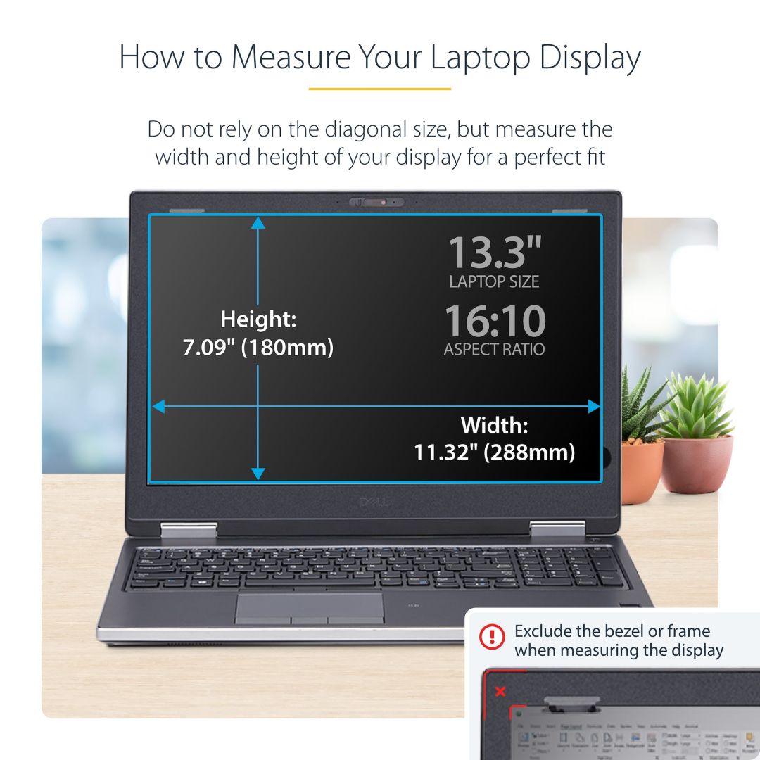 Startech Flip-Up Laptop Privacy Screen with Touch Anti-Glare Blue Light Filter