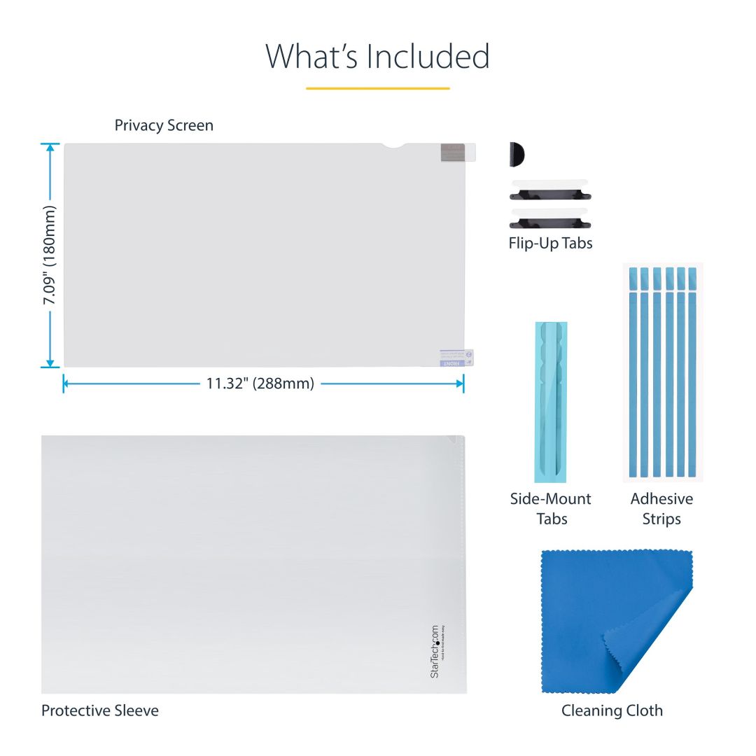 Startech Flip-Up Laptop Privacy Screen with Touch Anti-Glare Blue Light Filter