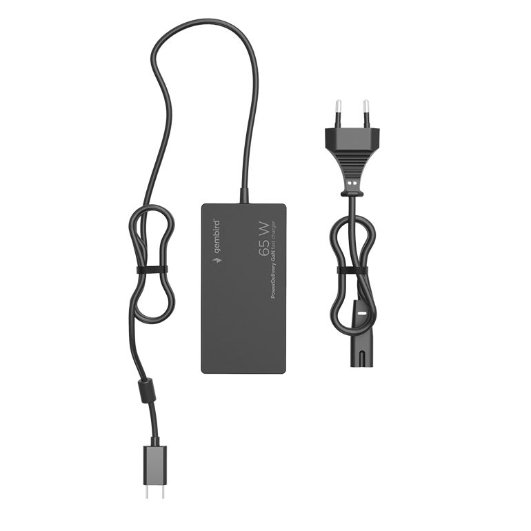 Gembird NPA-AC-PDQC65-01 65 W PowerDelivery GaN USB Type-C fast charger Black