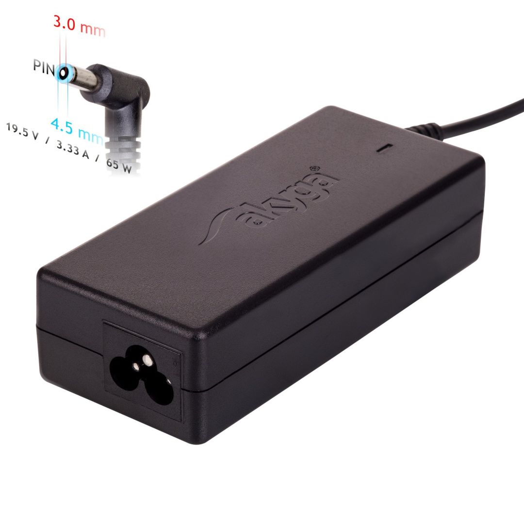 Akyga AK-ND-25 19,5V / 3,33A 65W 4,5x3mm HP hálózati notebook töltő