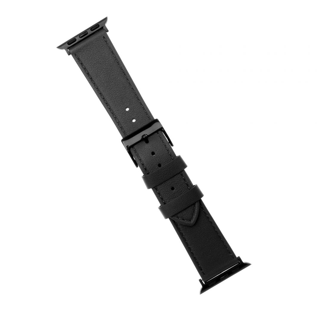 FIXED bőrszíj Apple Watch 42/44/45 mm, fekete