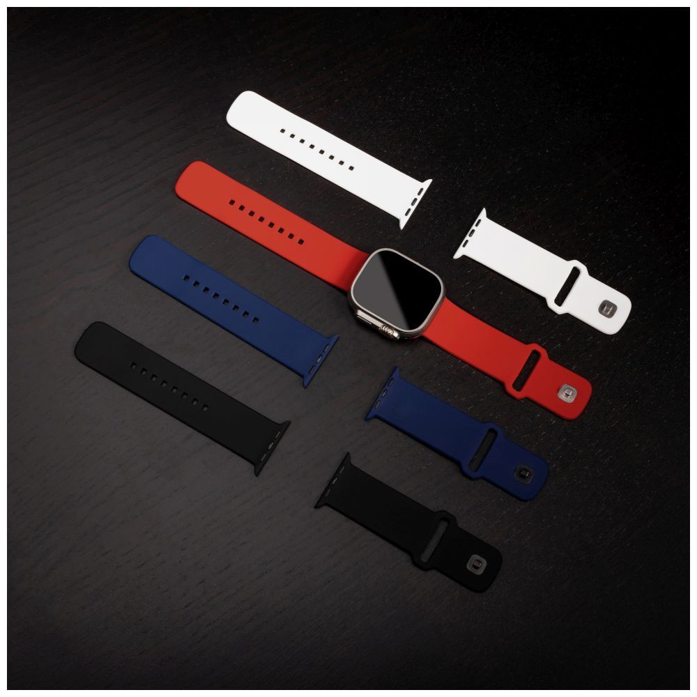 FIXED Sporty szilikon szíj az Apple Watch Ultra 49mm-es okosórákhoz , kék