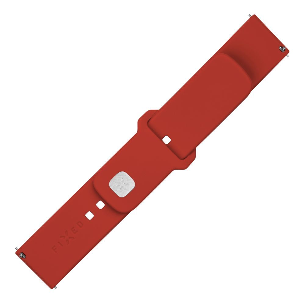 FIXED univerzális szilikon óraszíj készlet, gyors kioldás,  20mm-es okosórákhoz,, piros, FIXSST2-20MM-RD