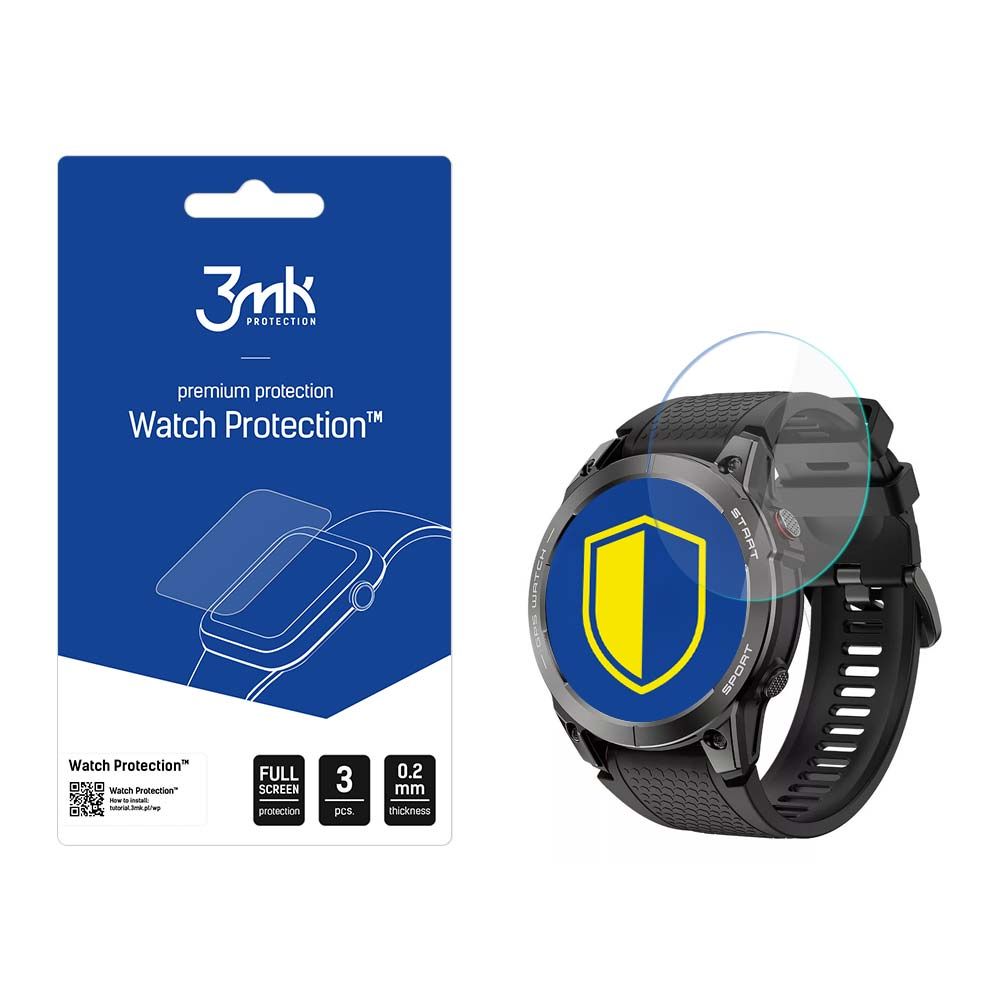 3mk Óra kijelző védőfólia FlexibleGlass hibrid üvegfólia 7H Manta Activ X GPS Fekete SWA001BK