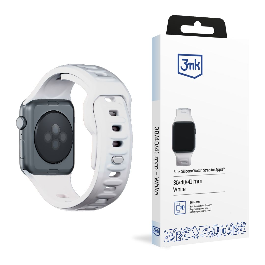 3mk Silicone Watch Szíj for Apple 38/40/41/42 mm Fehér (small)