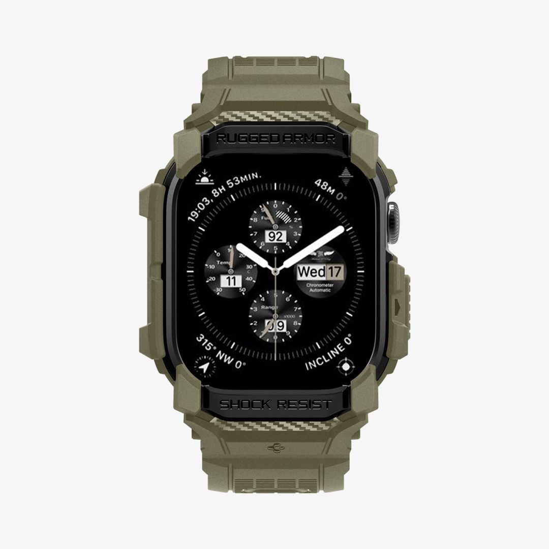 Spigen Rugged Armor Pro Apple Watch 10 46mm Vintage Khaki