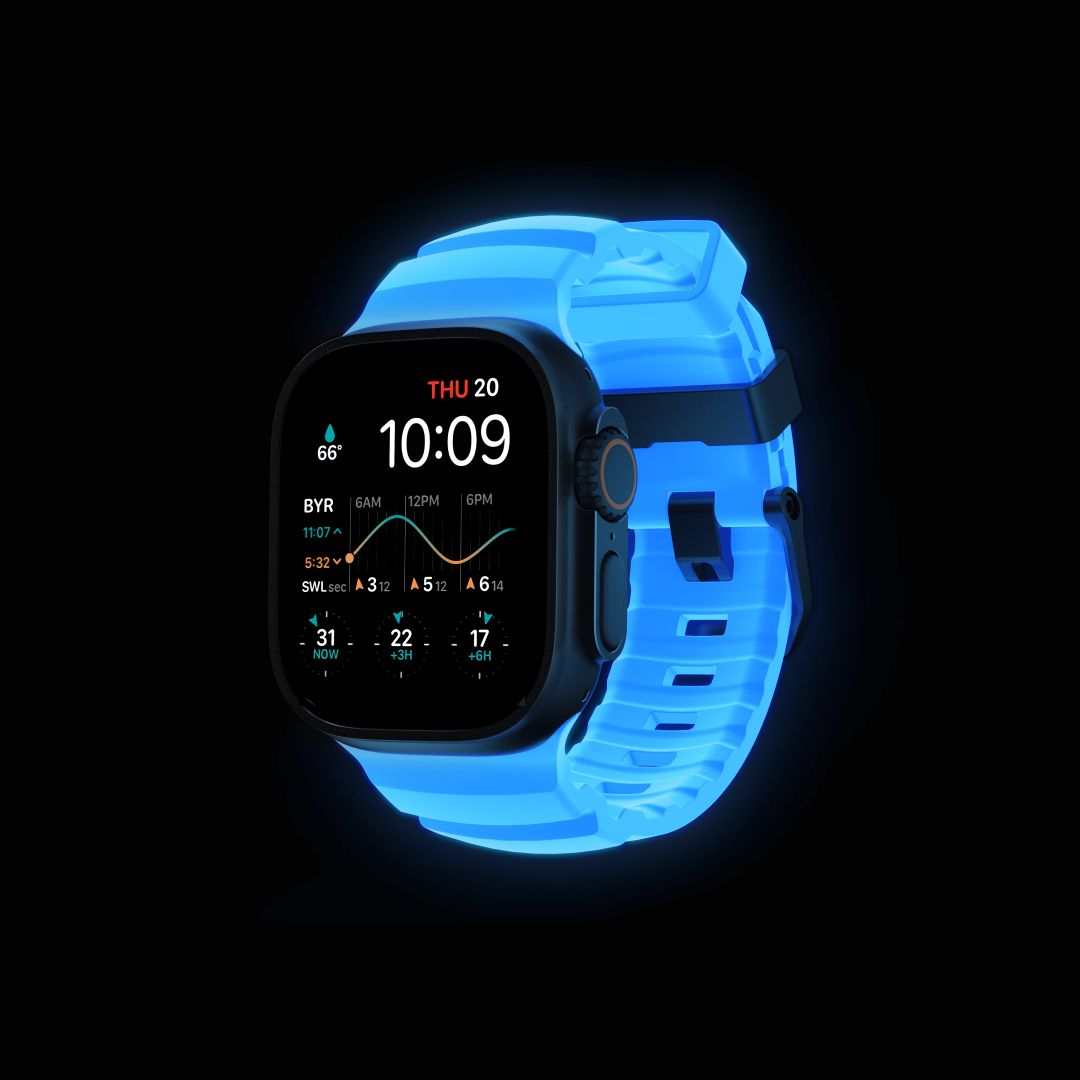 Nomad Rocky Point Band for AW 46/49mm Icy Blue Glow