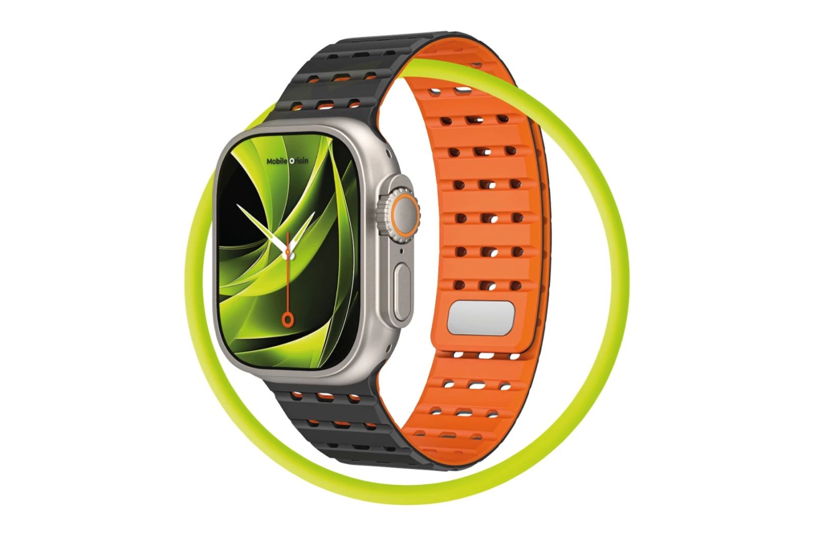 Mobile Origin Magnetic Strap for AW 44/45/46/49mm Black/Orange