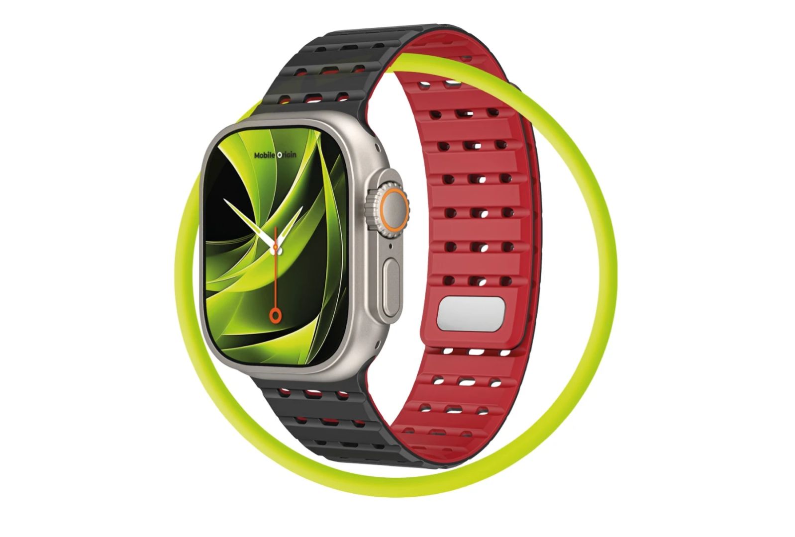 Mobile Origin Magnetic Strap for AW 44/45/46/49mm Black/Red