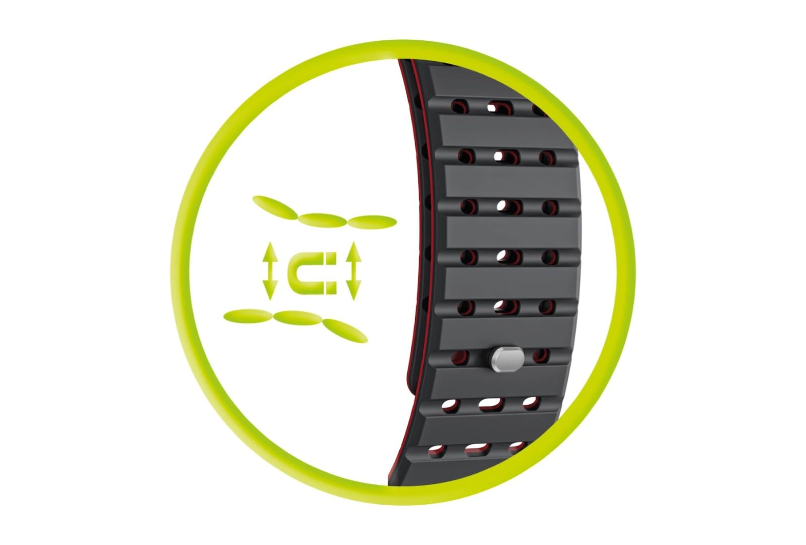 Mobile Origin Magnetic Strap for AW 44/45/46/49mm Black/Red