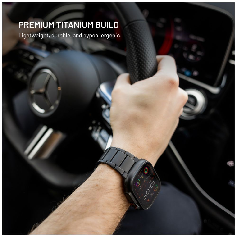 FIXED Titán óraszíj Apple Watch 44/45/46/49mm okosórához, fekete