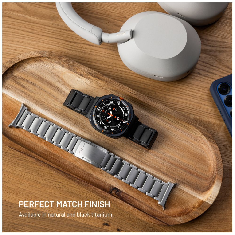 FIXED Titán óraszíj Garmin QuickFit 26mm okosórához, natural titanium