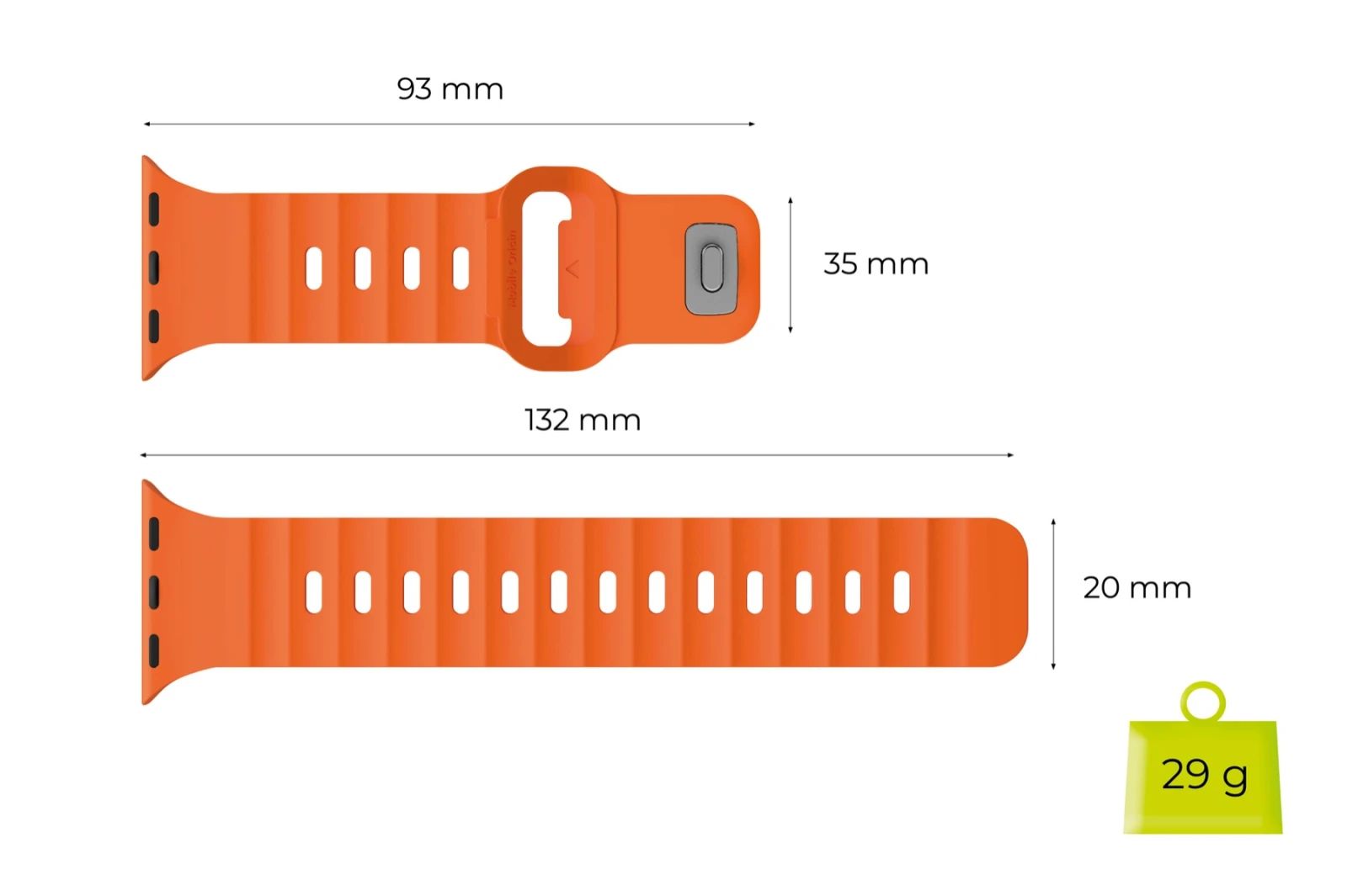 Mobile Origin Strap III for Apple Watch 49mm/46mm/45mm/44mm Orange