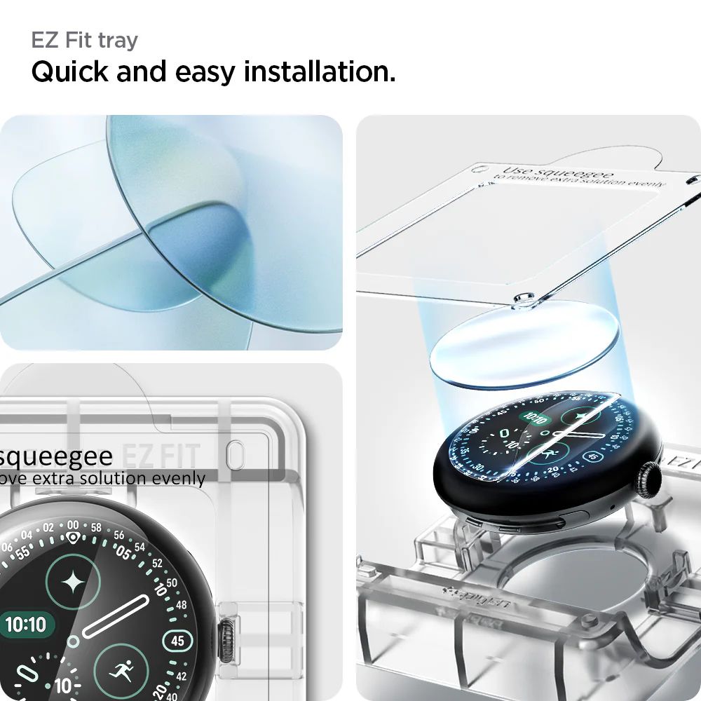 Spigen EliteShield EZ Fit Screen Protector for Google Pixel Watch 4/3 (41mm) 2 pack