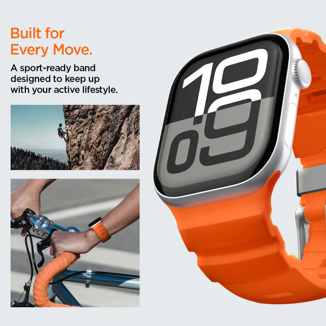 Spigen Silicone Band for Apple Watch 49mm/46mm/45mm/44mm Orange