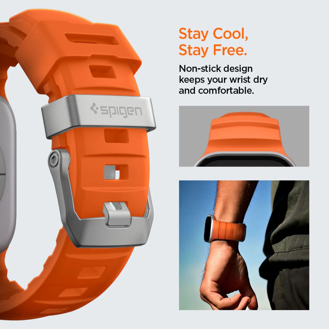 Spigen Silicone Band for Apple Watch 49mm/46mm/45mm/44mm Orange