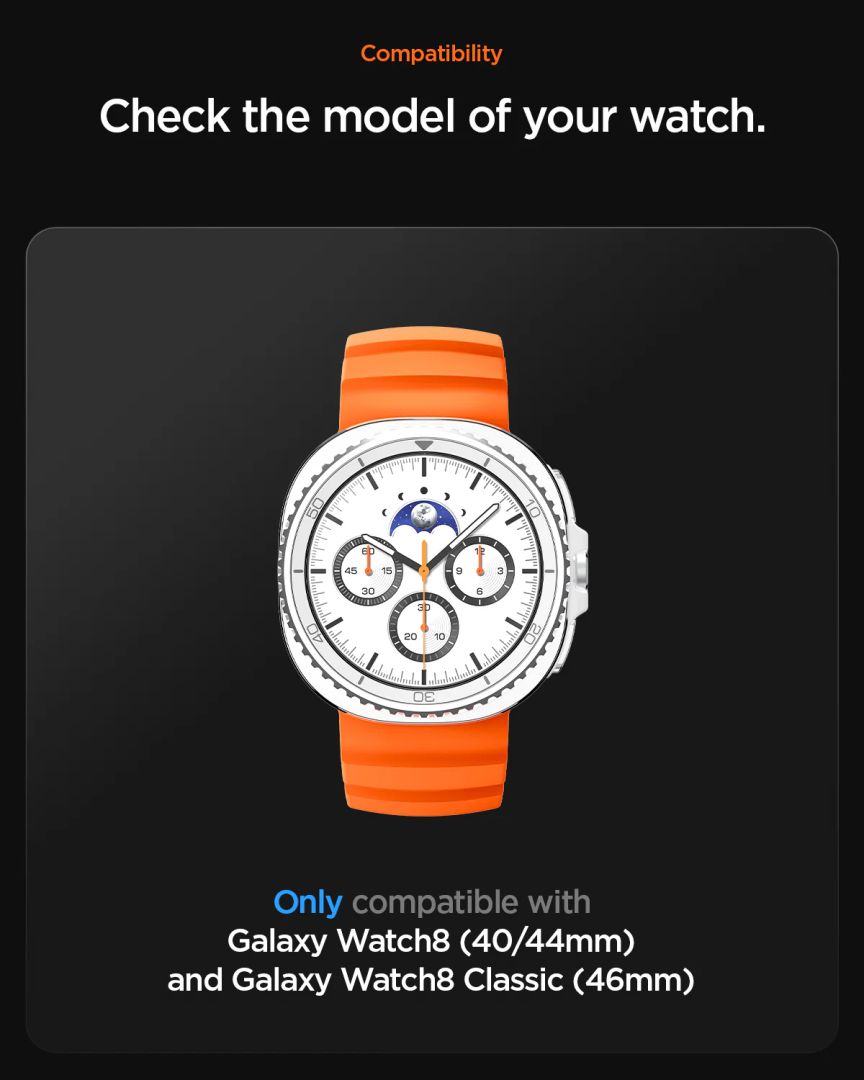 Spigen Silicone Band for Samsung Galaxy Watch 8 46mm/44mm/40mm Orange