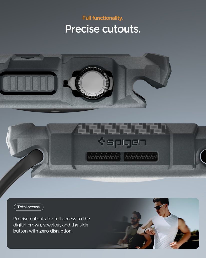 Spigen Rugged Armor 2 Band for Apple Watch 11 46mm Matte Black