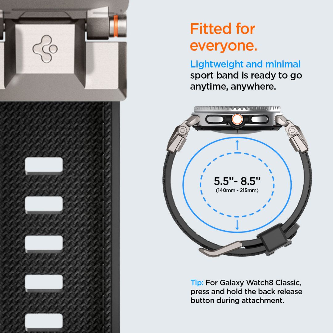 Spigen DuraPro Armor Band for Samsung Galaxy Watch 8 46mm/44mm/40mm Black