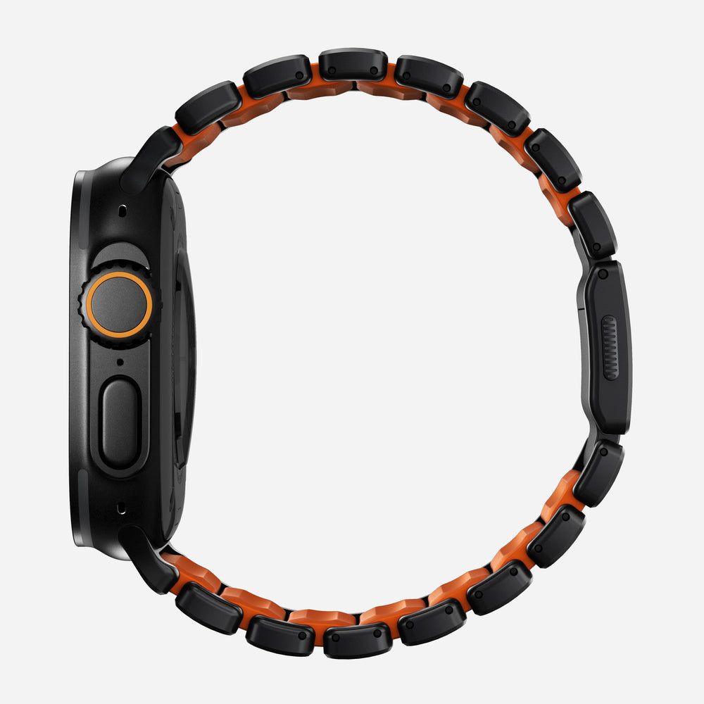 Nomad Stratos Band FKM for AW 45/46/49mm Titanium Ultra Orange Black
