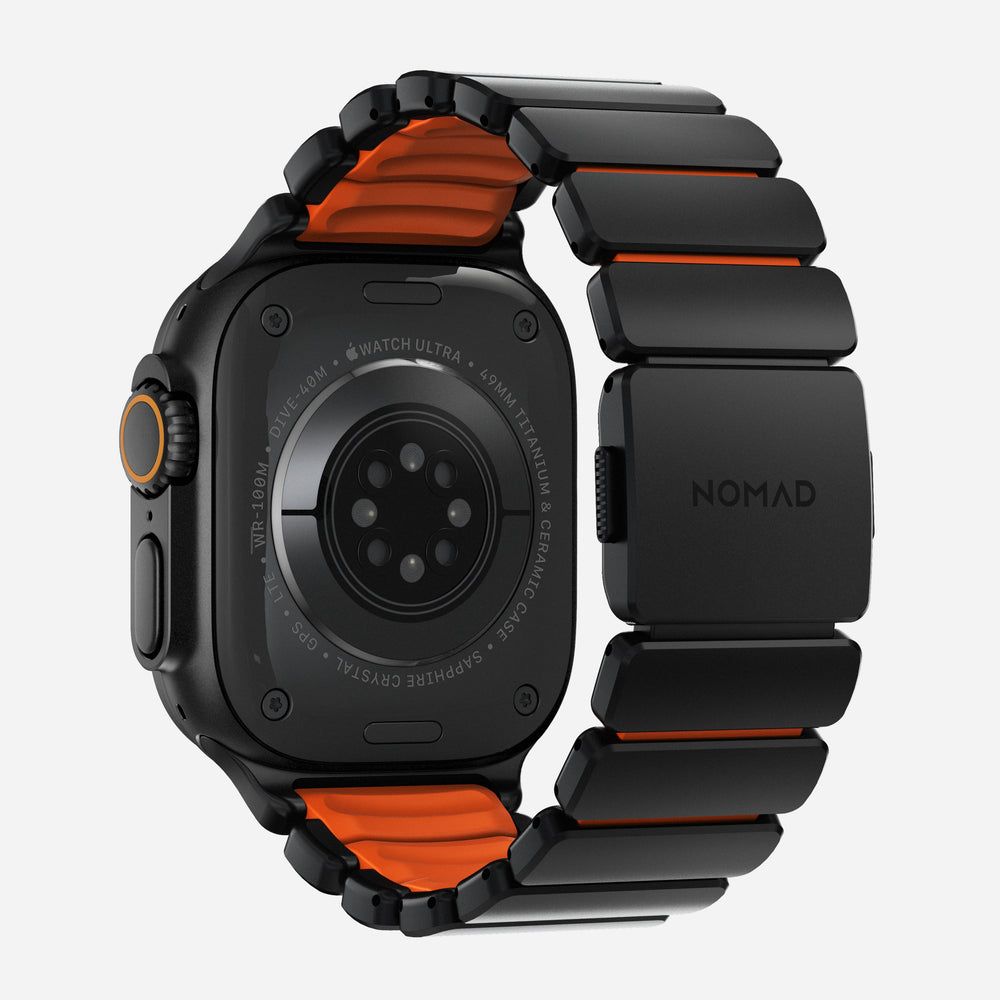 Nomad Stratos Band FKM for AW 45/46/49mm Titanium Ultra Orange Black