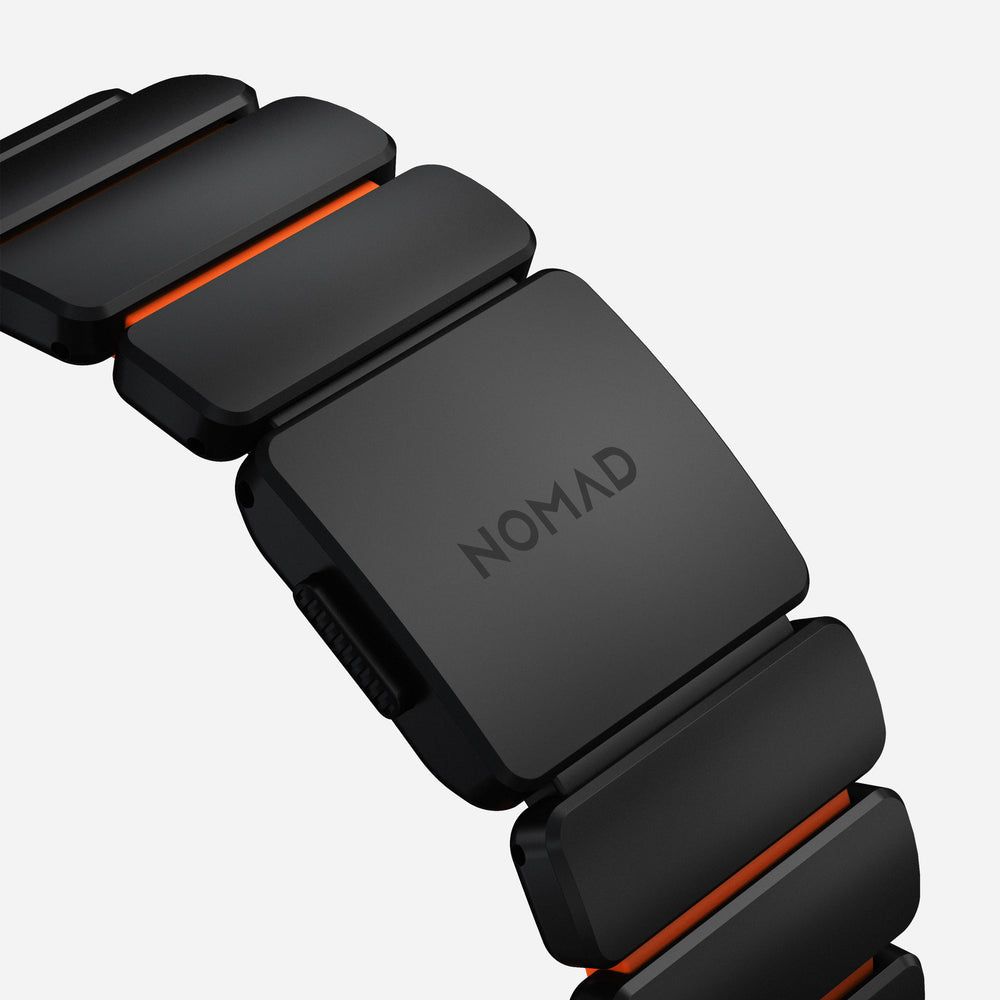 Nomad Stratos Band FKM for AW 45/46/49mm Titanium Ultra Orange Black