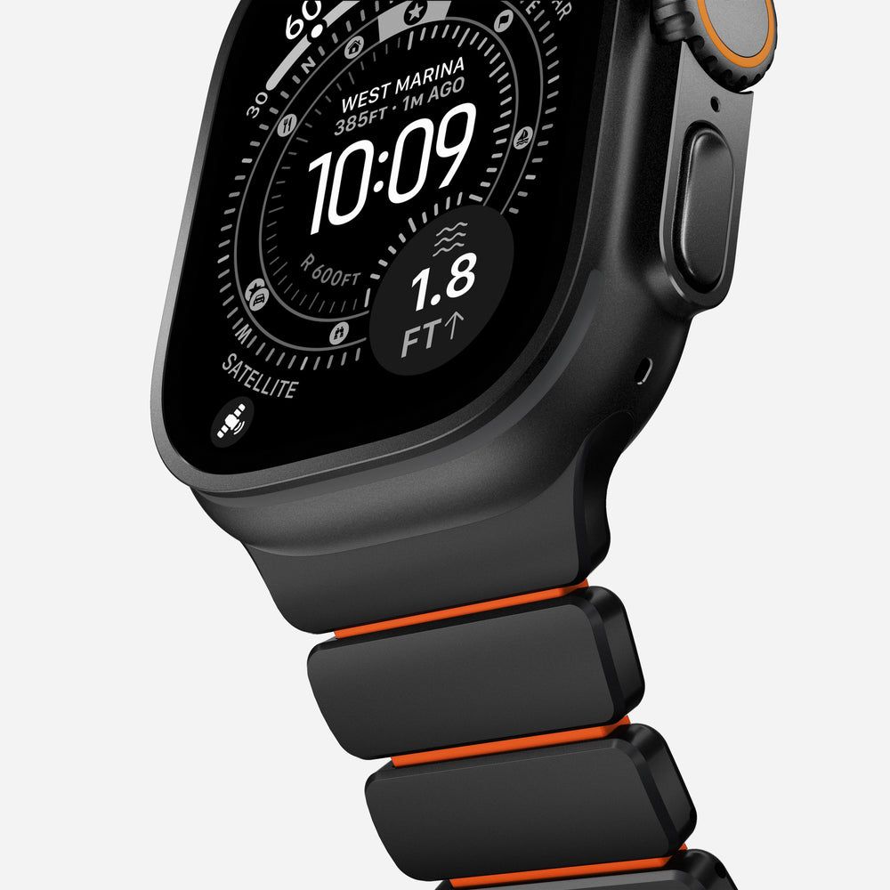 Nomad Stratos Band FKM for AW 45/46/49mm Titanium Ultra Orange Black