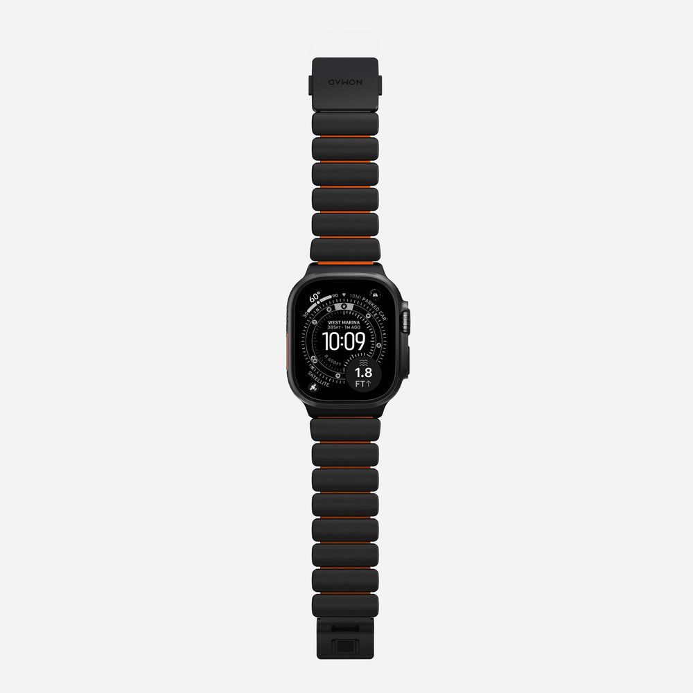 Nomad Stratos Band FKM for AW 45/46/49mm Titanium Ultra Orange Black