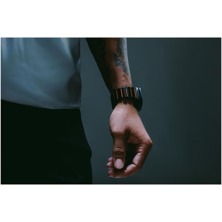 Nomad Stratos Band for FKM AW 45/46/49mm Natural Titanium Ultra Orange