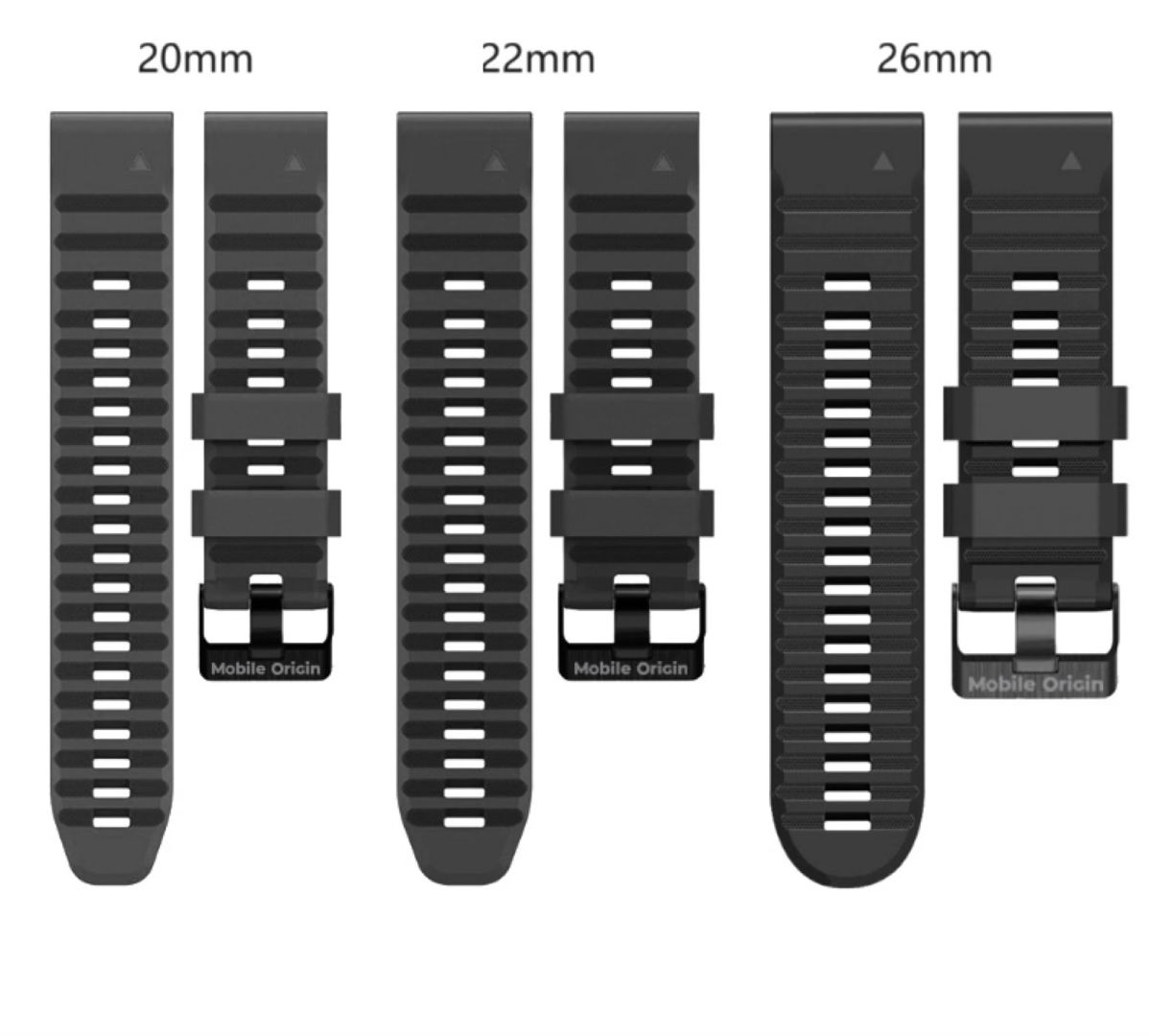 Mobile Origin Easy Strap Silicone ES2 Quick Fit for Garmin 20mm Orange
