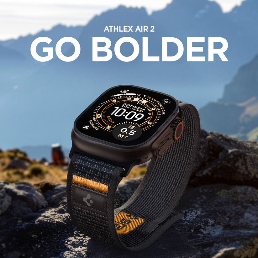 Spigen Athlex Air 2 Active Band for Apple Watch 49mm/46mm/45mm/44mm Black Orange