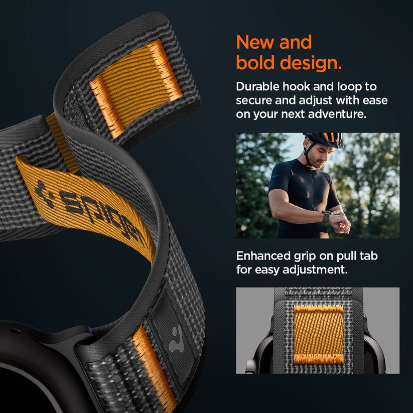 Spigen Athlex Air 2 Active Band for Apple Watch 49mm/46mm/45mm/44mm Black Orange