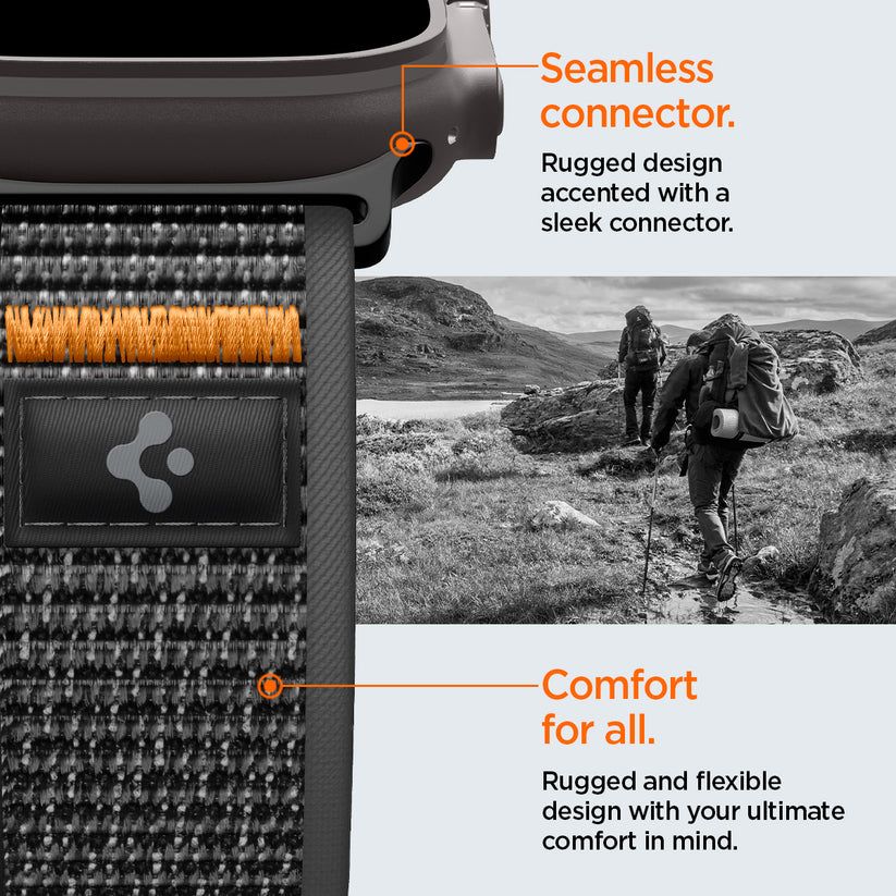 Spigen Athlex Air 2 Active Band for Apple Watch 49mm/46mm/45mm/44mm Black Orange