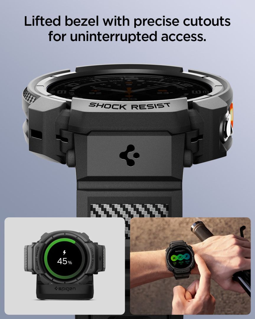 Spigen Rugged Armor Pro Band for Samsung Galaxy Watch Ultra 2 47mm Matte Black