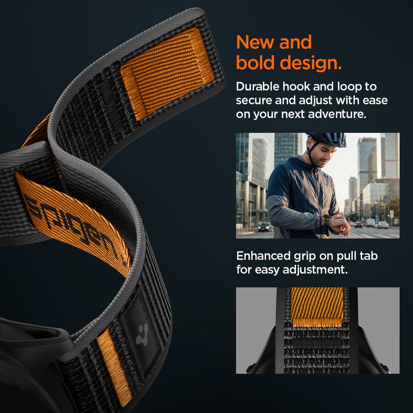 Spigen Athlex Air Active Band for Garmin Quick Release 22mm Black/Orange