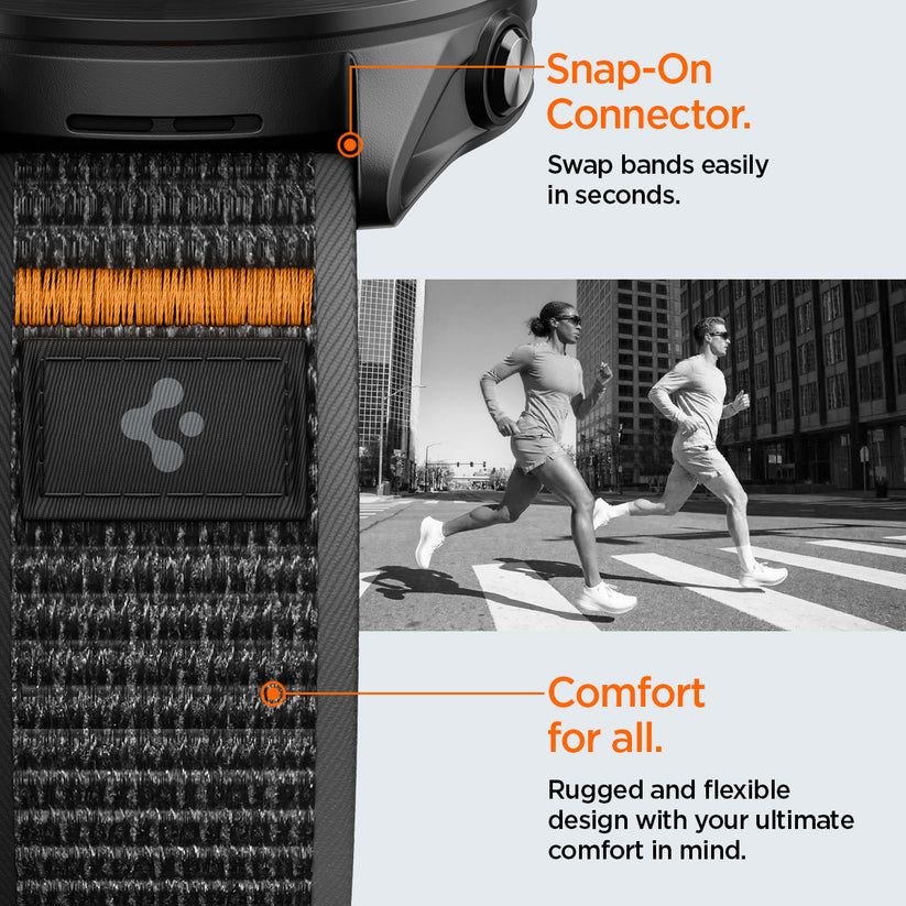 Spigen Athlex Air Active Band for Garmin Quick Release 22mm Black/Orange