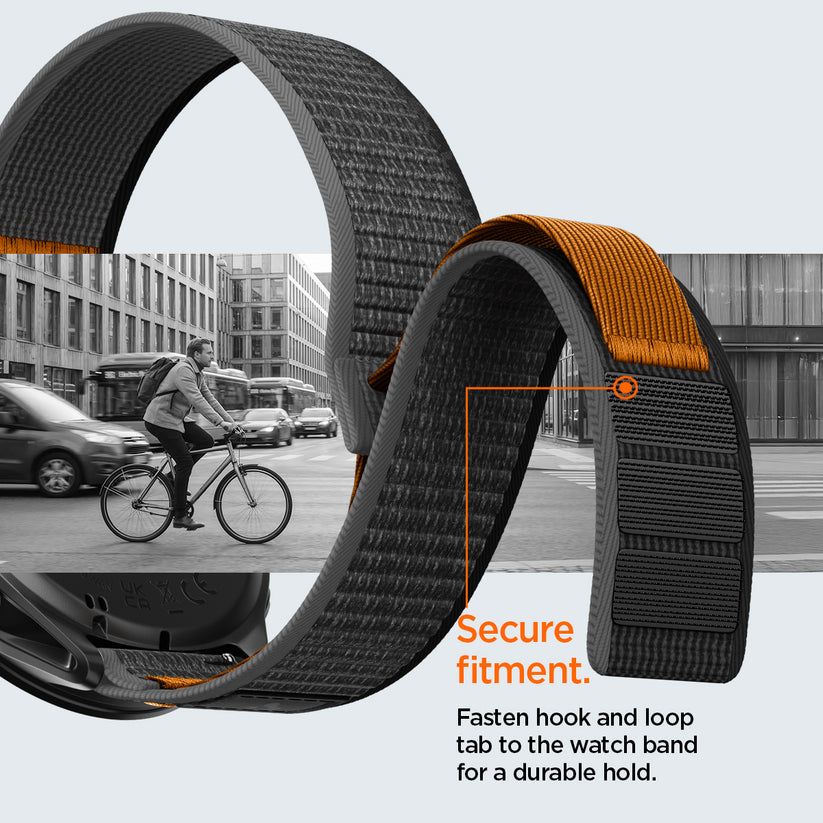 Spigen Athlex Air Active Band for Garmin Quick Release 22mm Black/Orange