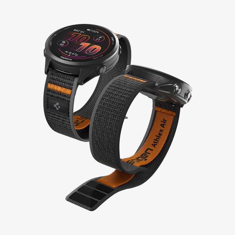 Spigen Athlex Air Active Band for Garmin Quick Release 22mm Black/Orange