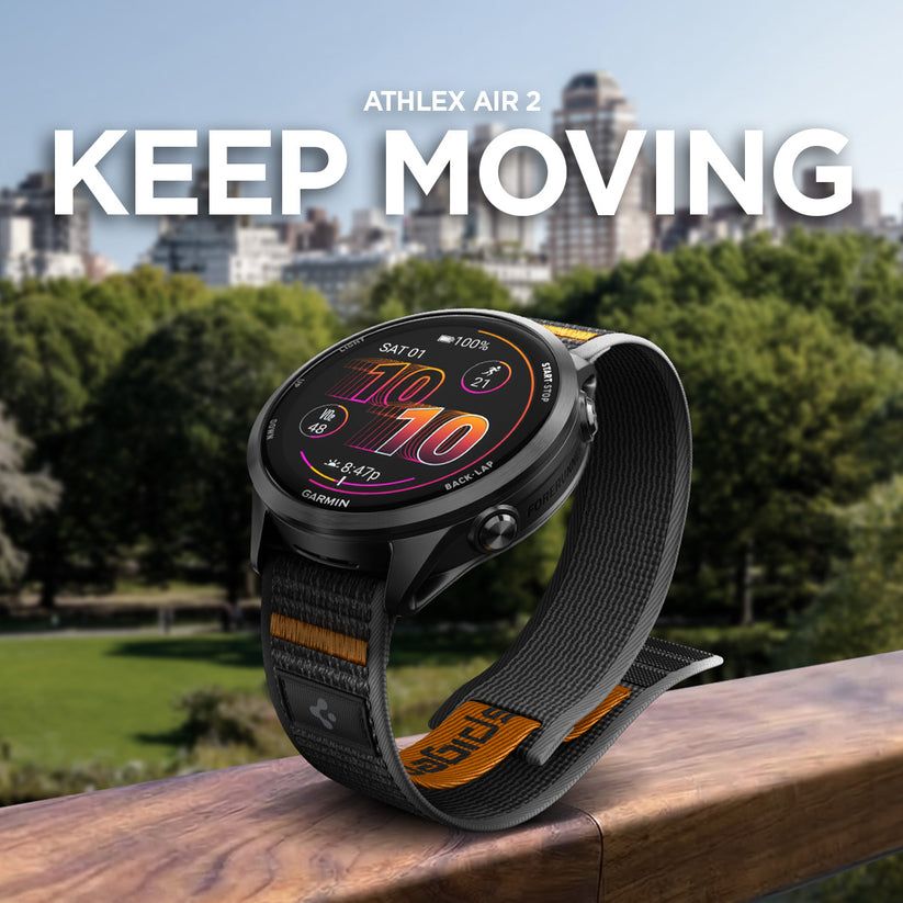 Spigen Athlex Air Active Band for Garmin Quick Release 22mm Black/Orange