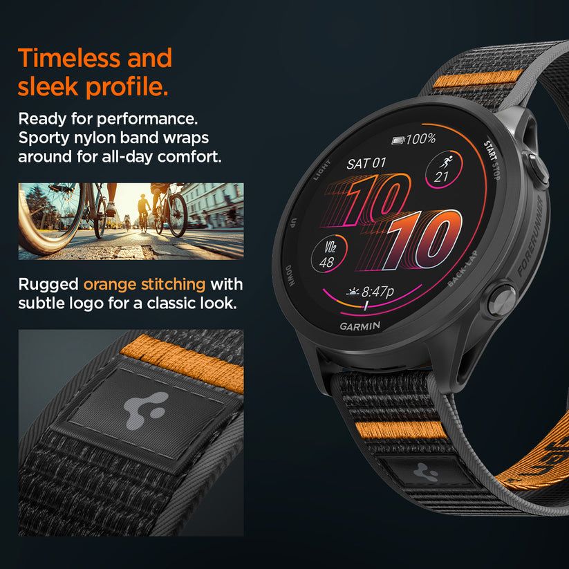 Spigen Athlex Air Active Band for Garmin Quick Release 22mm Black/Orange