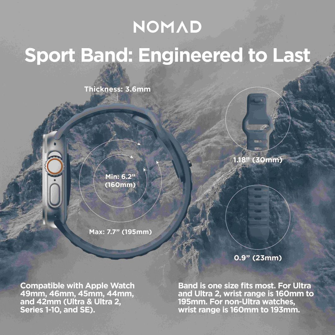 Nomad Sport Strap M/L for Apple Watch 49mm/46mm/45mm/44mm/42mm Blue