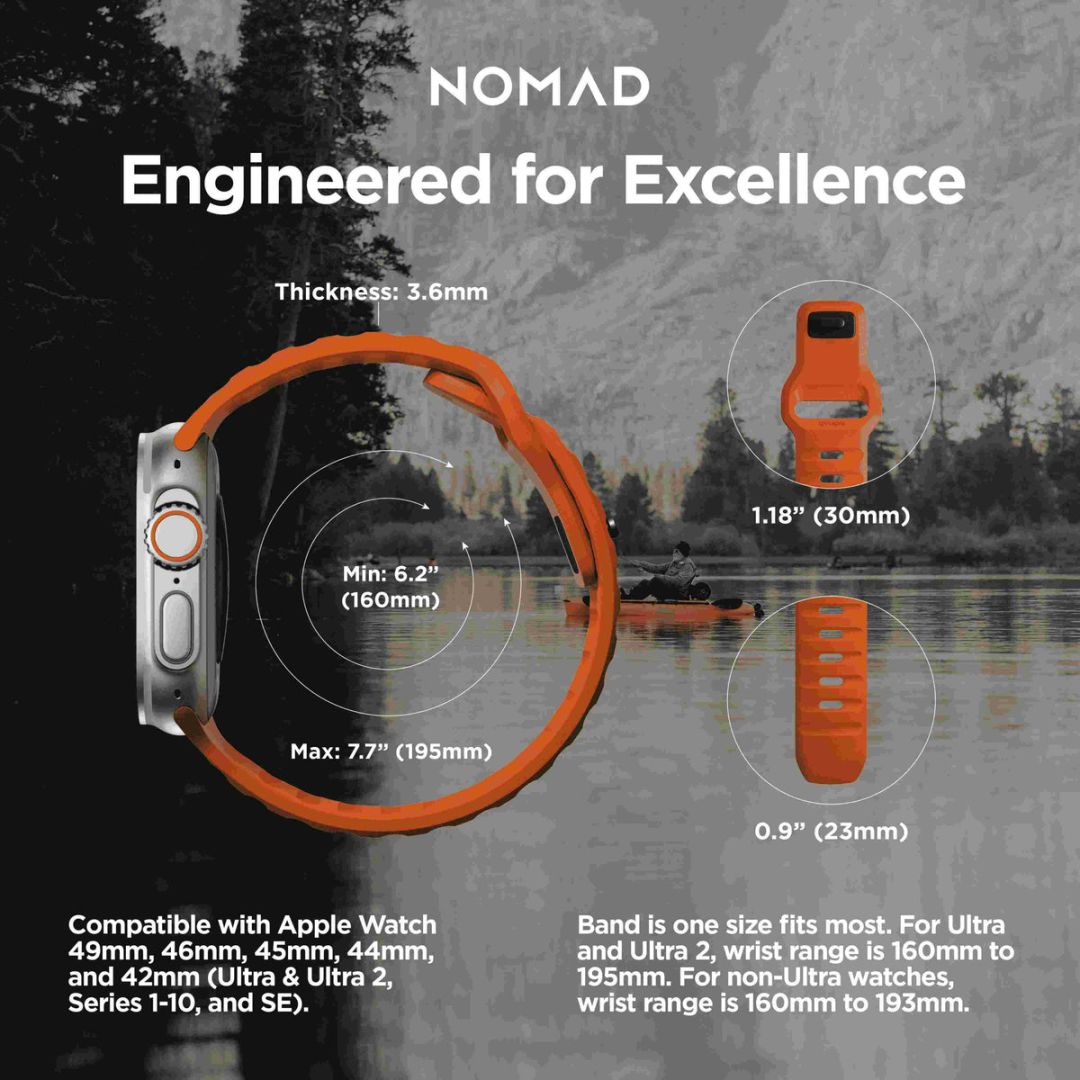 Nomad Sport Strap M/L Apple Watch 49mm/46mm/45mm/44mm/42mm Ultra Orange