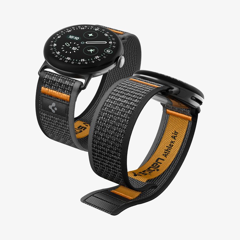 Spigen Athlex Air Band for Google Pixel Watch 5/4/3 41mm/2/1 Active Black Orange