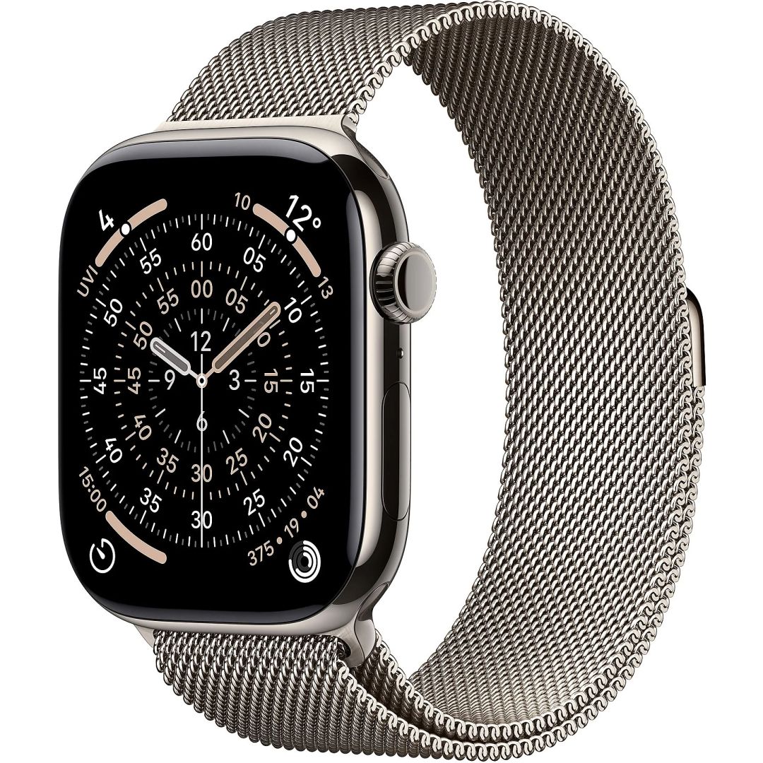 Apple Watch S11 Cellular 46mm Natural Titanium Case with Natural Milanese Loop M/L