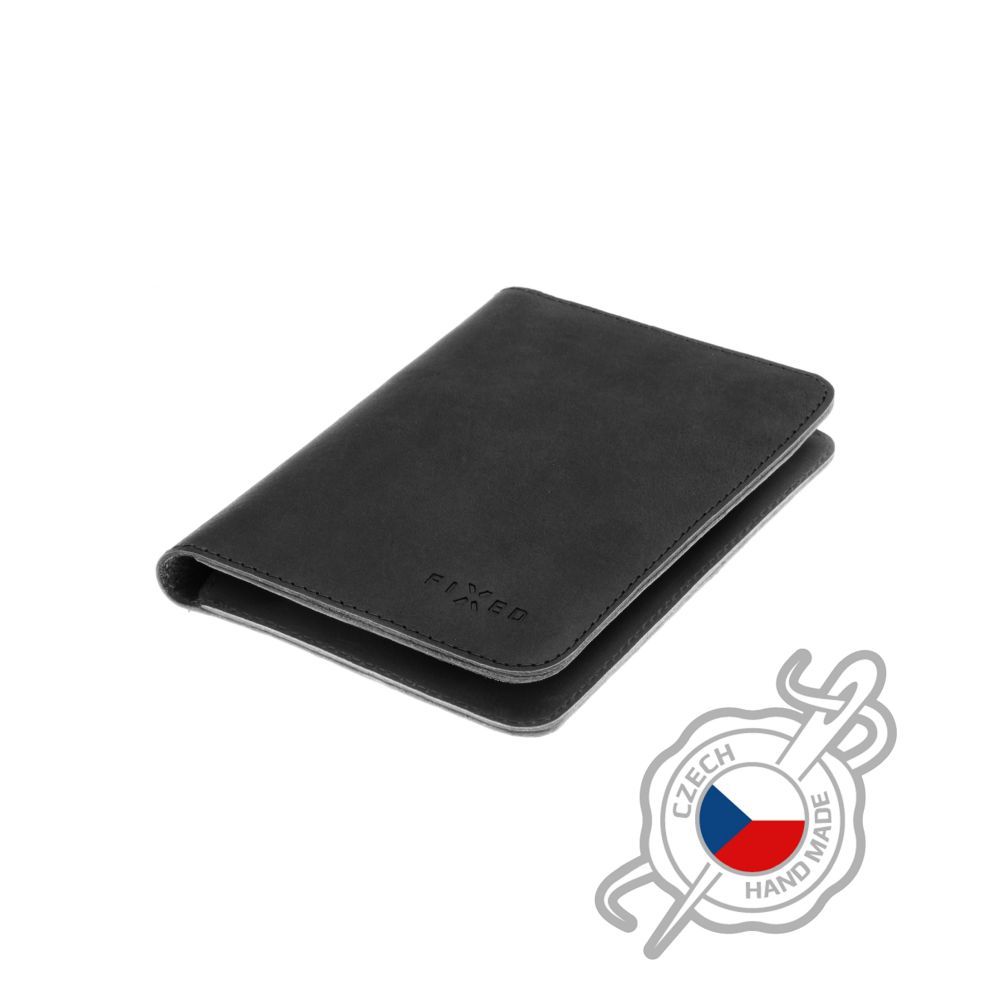 FIXED Passport valódi bőr  pénztárca, fekete