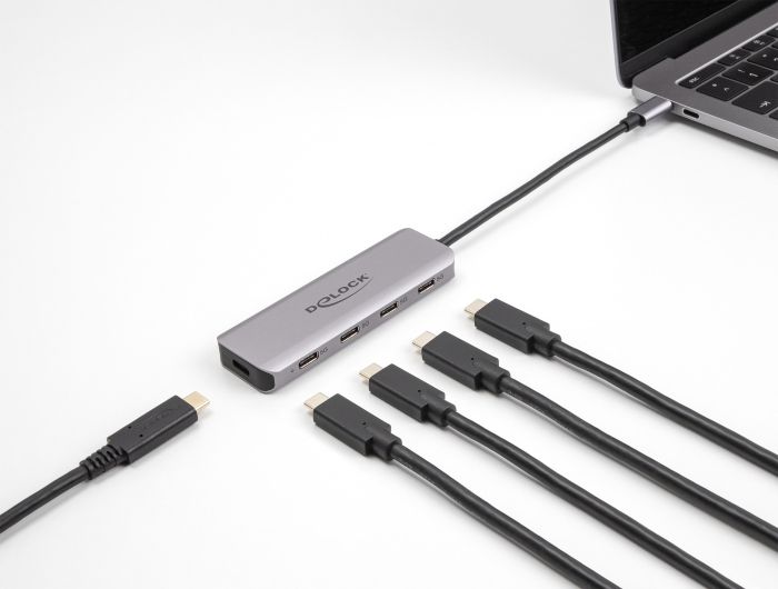DeLock USB 5 Gbps 4 Port USB Type-C Hub with USB Type-C connector Grey