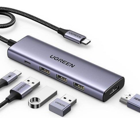 UGREEN Revodok 5-in-1 4K HDMI USB-C Hub mit 3x USB-A 3.0 Grey