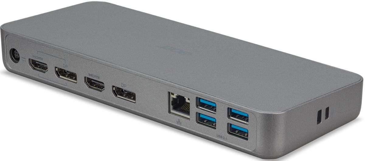 Acer Dock 501 Chrome USB Type-C Docking Station Silver
