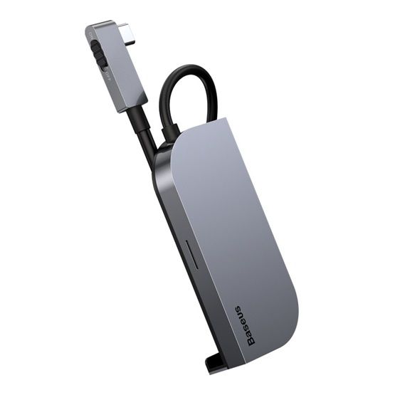 Baseus Bend Angle No.7 Multifunctional Type-C HUB Converter Upgrade Space Gray