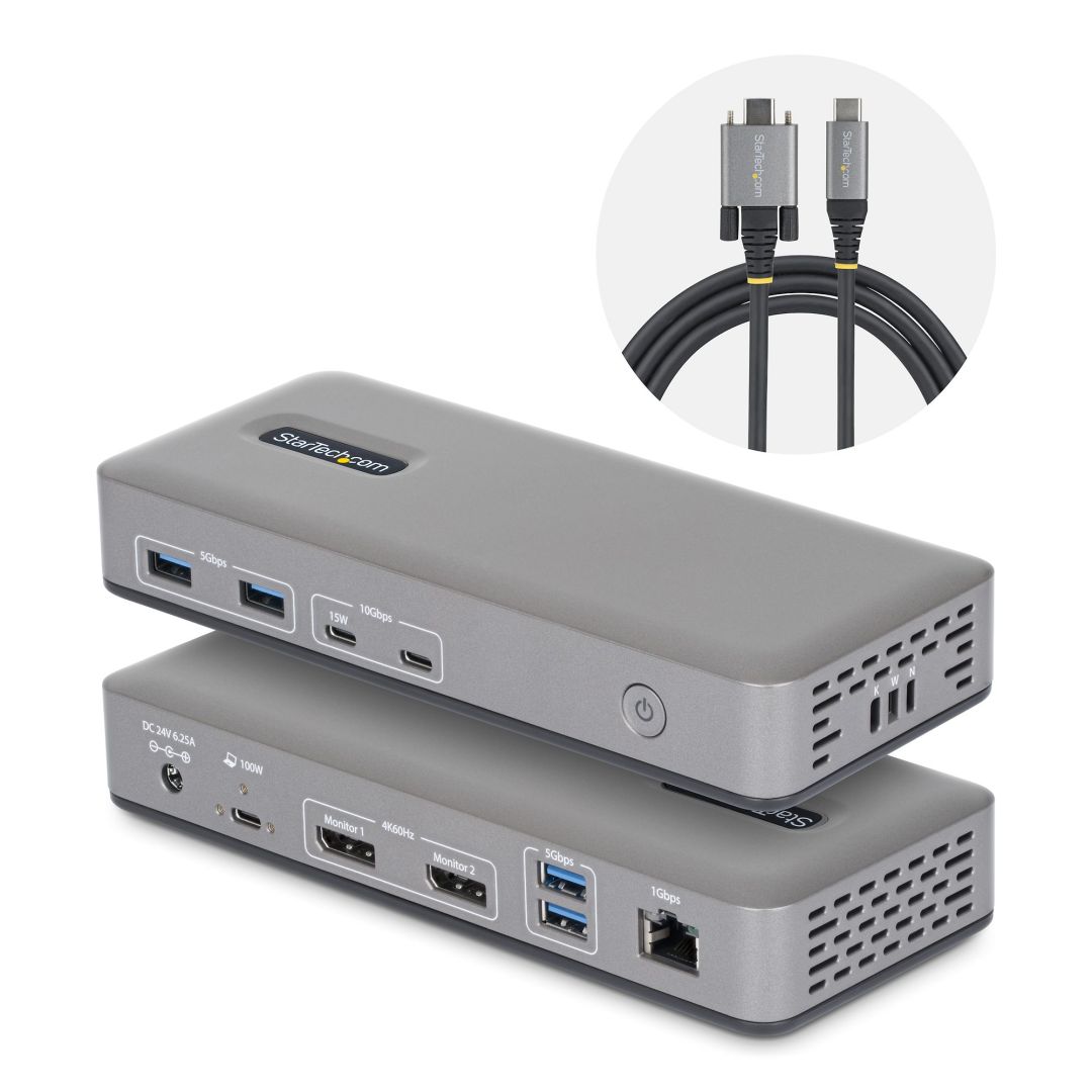 Startech Dual-Monitor USB-C Docking Station Space Gray
